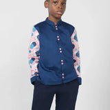 Boys Dotted Nehru Shirt