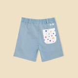 Unisex Denim Polka Shorts